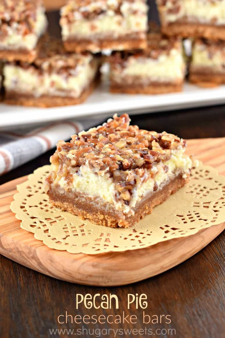 Pecan Pie Cheesecake Recipe
 Pecan Pie Cheesecake Bars Shugary Sweets