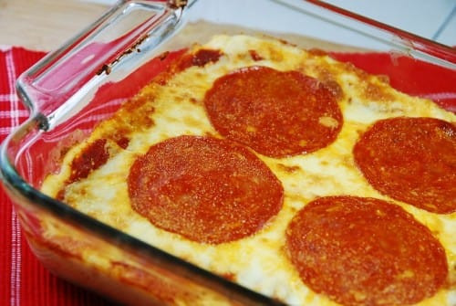 Pepperoni Pizza Casserole
 Cauliflower Pepperoni Pizza Casserole Recipe – 5 Points