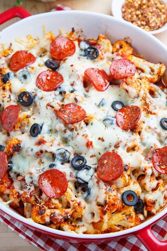 Pepperoni Pizza Casserole
 Cauliflower pizza Pizza and Cooking cauliflower on Pinterest