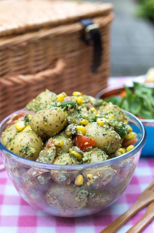 Pesto Potato Salad
 Mint and pistachio pesto potato salad Amuse Your Bouche