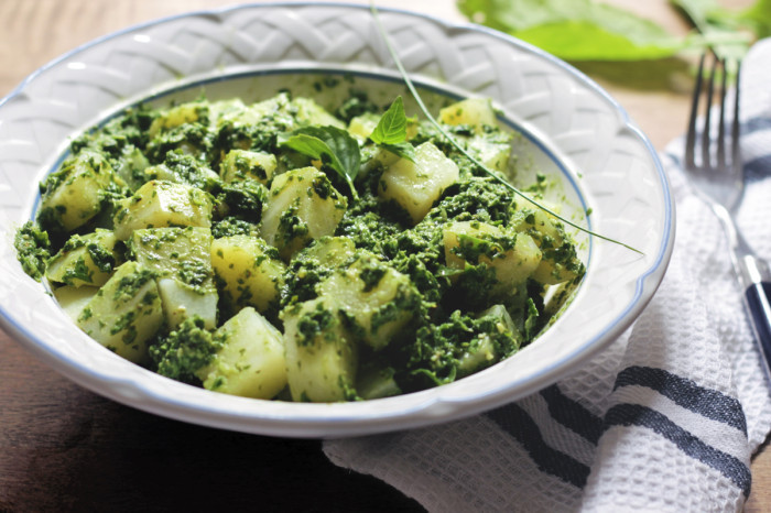 Pesto Potato Salad
 Basil Sorrel Pesto Potato Salad