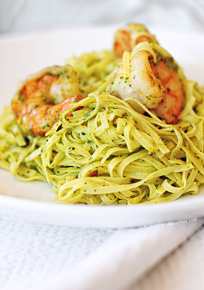 Pesto Shrimp Pasta
 Shrimp Pasta with Cilantro Pesto Recipe