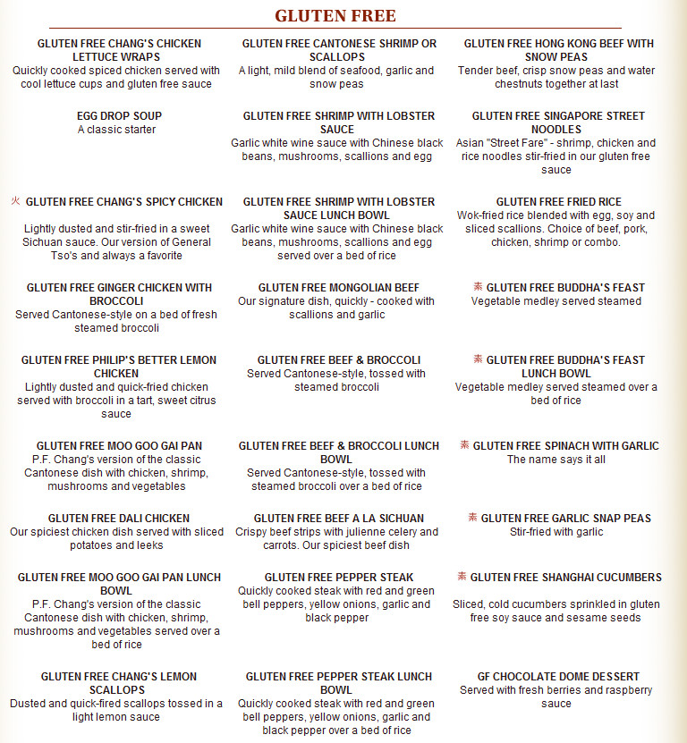 Pf Changs Dessert Menu
 Living Laughing Loving P F Changs fering Gluten