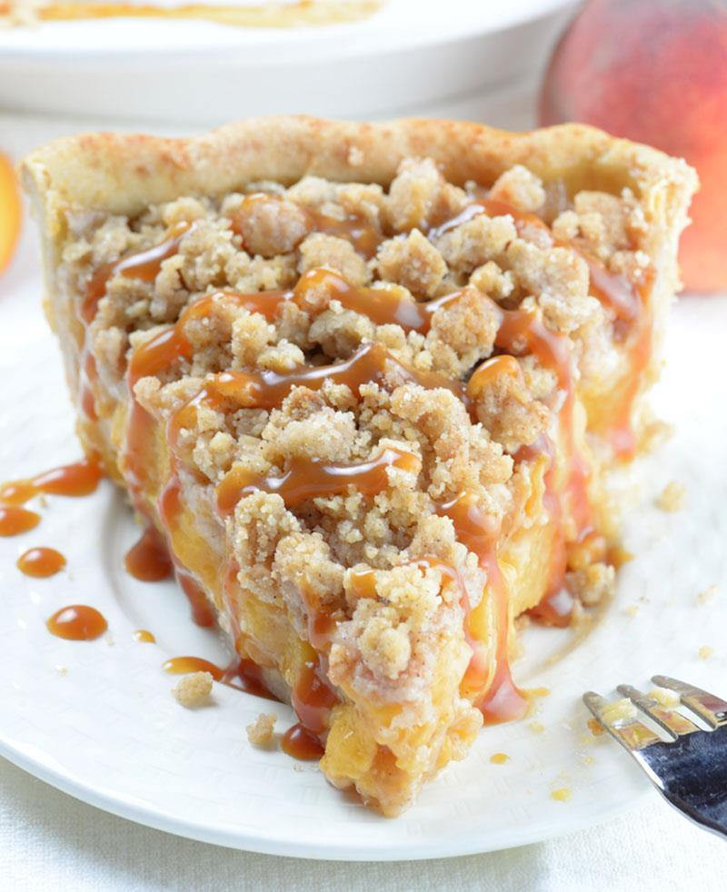 Pie Crust Desserts
 Caramel Crumble Peach Pie