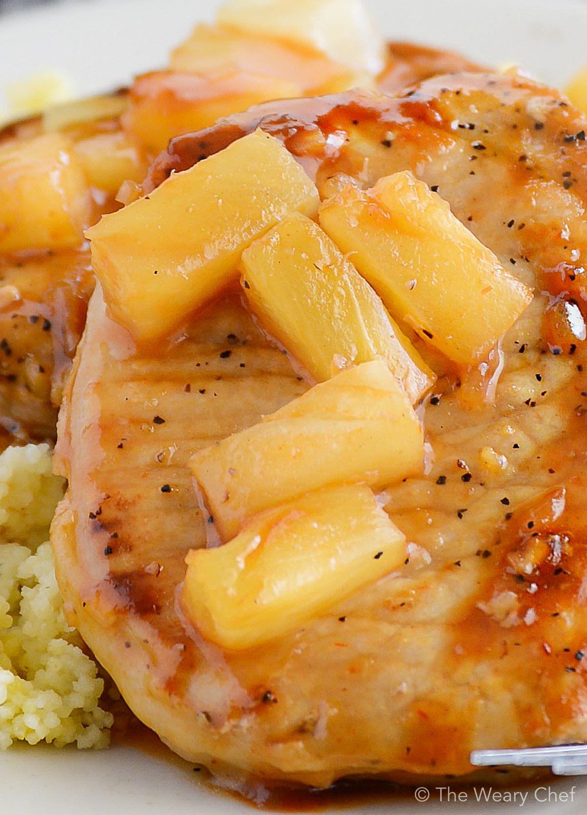 Pineapple Pork Chops
 BBQ Pork Chops with Pineapple The Weary Chef