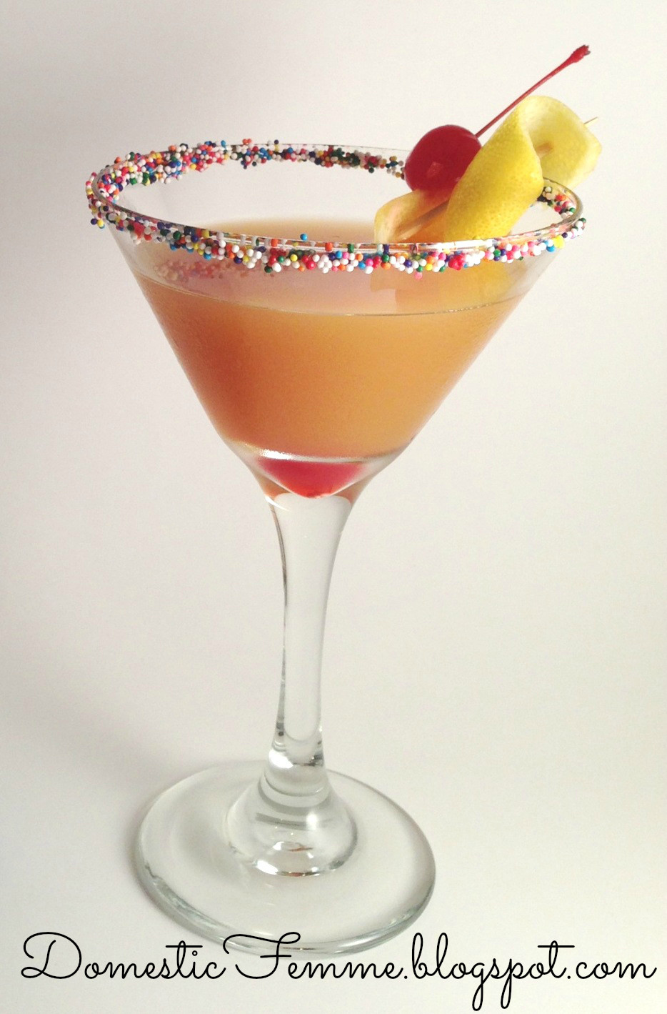 Pineapple Upsidedown Cake Martini
 Domestic Femme Pineapple Upside Down Cake Martini