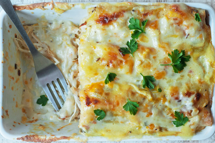 Pioneer Woman White Chicken Enchiladas
 chicken enchiladas with white sauce pioneer woman