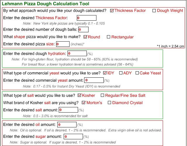 Pizza Dough Calculator
 Lehmann Pizza Dough Calculator