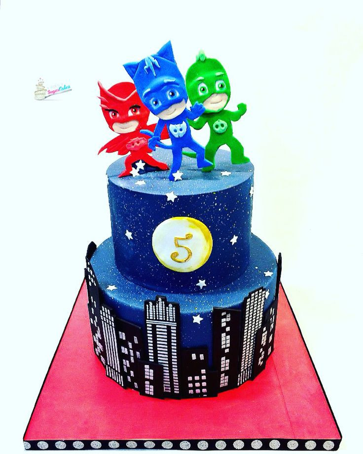 Pj Mask Birthday Cake
 6 PJ Masks Disney Cakes Toppers PJ Party Mask