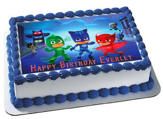 Pj Mask Birthday Cake
 PJ MASKS 1 Edible Cake Topper & Cupcake Toppers – Edible