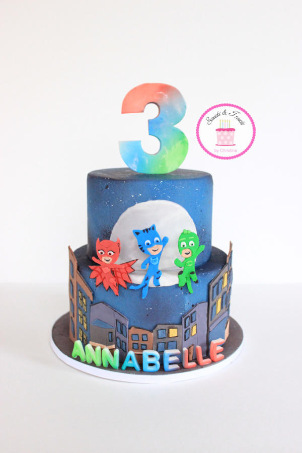 Pj Mask Birthday Cake
 PJ Masks Cake Cake by Sweets and Treats by Christina