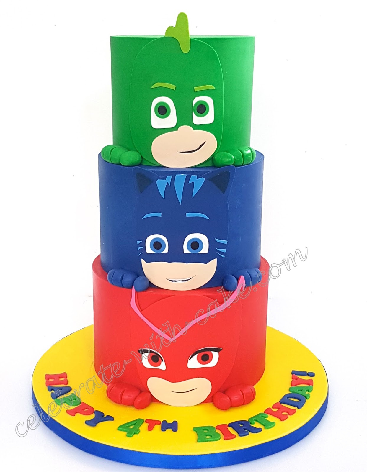 Pj Mask Birthday Cake
 Celebrate with Cake PJ mask 3 tiers