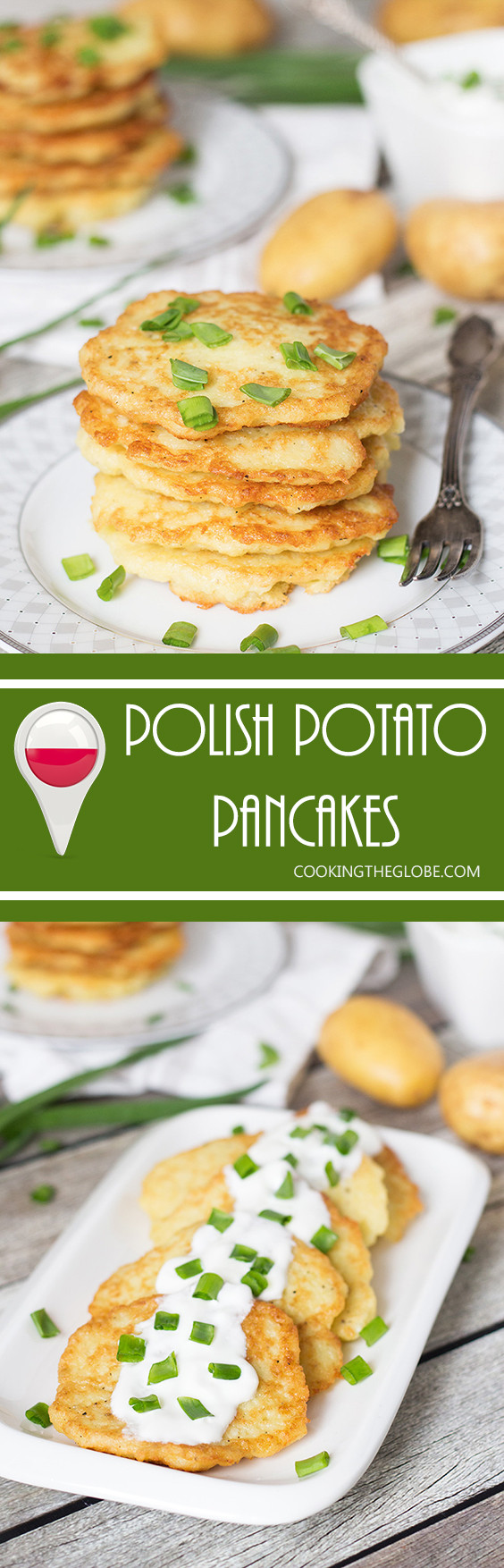 Polish Potato Pancakes
 Polish Potato Pancakes w Sour Cream & Chives