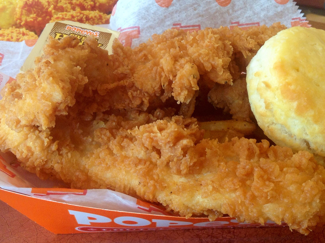 Popeyes Chicken Tenders
 Even fried chicken sales are down because of the oil crash