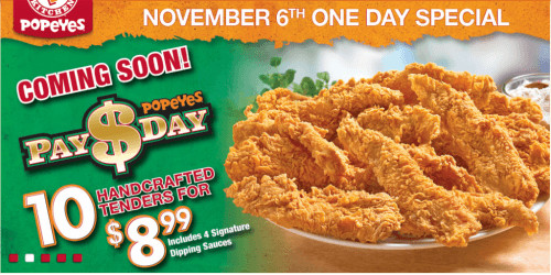Popeyes Chicken Tenders
 Popeye’s Chicken Canada e Day Deal Get 10 Chicken