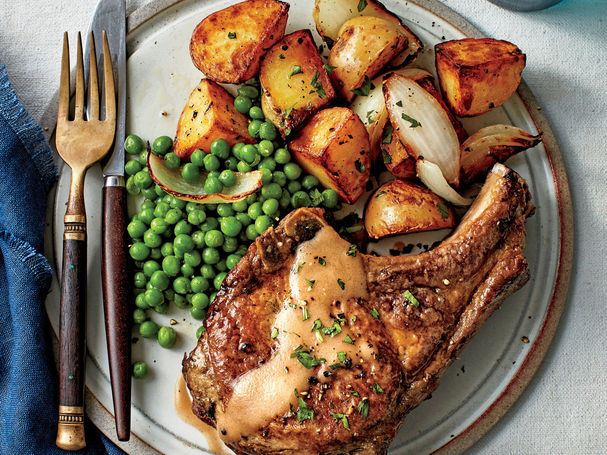 Pork Chop Dinners
 Fried Pork Chops with Peas and Potatoes Recipe Southern