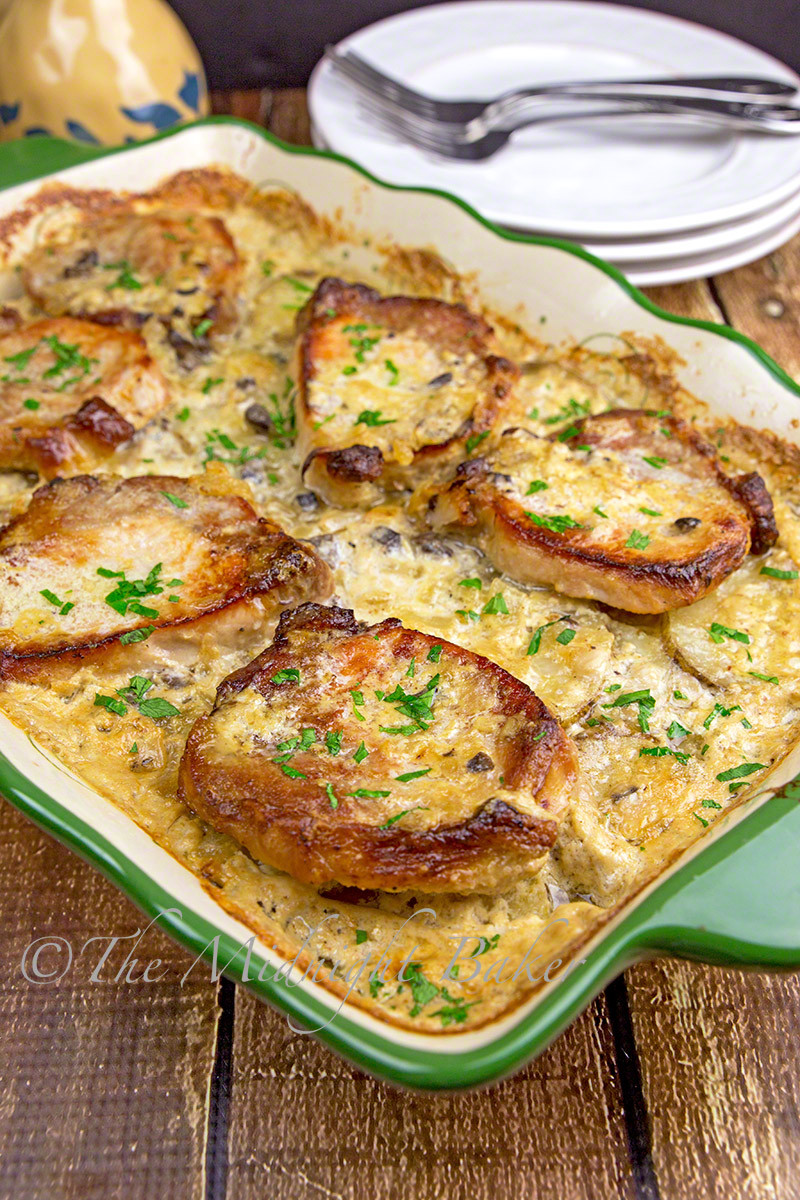 Pork Chops And Potatoes
 Pork Chops & Scalloped Potatoes Casserole The Midnight Baker