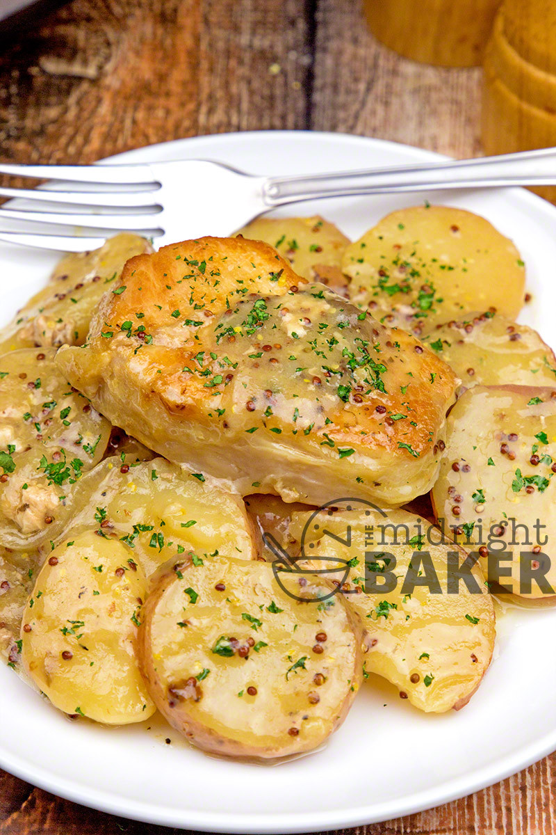 Pork Chops And Potatoes
 Slow Cooker Dijon Pork Chops & Potatoes The Midnight Baker