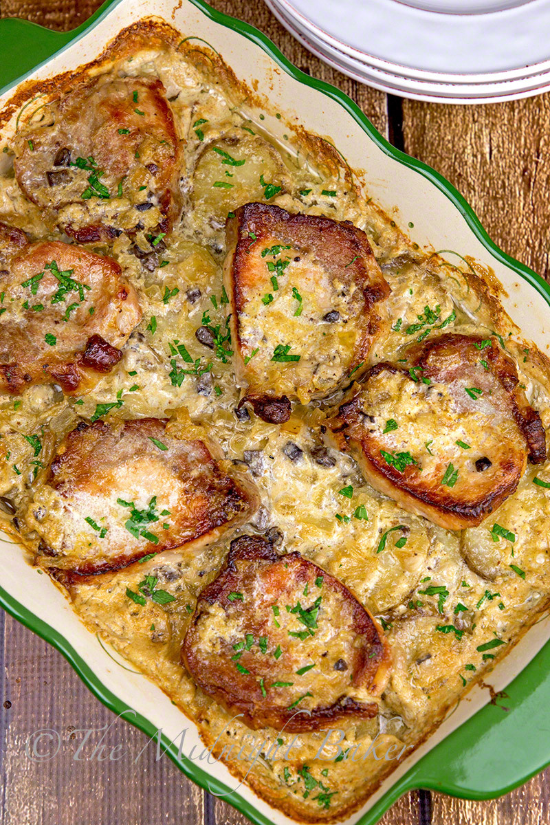 Pork Chops And Potatoes
 Pork Chops & Scalloped Potatoes Casserole The Midnight Baker