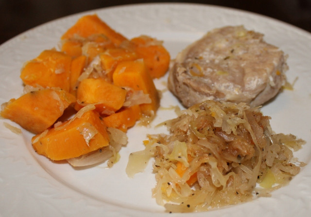 Pork Chops And Sauerkraut
 Slow Cooker Pork Chops and Sauerkraut with Sweet Potatoes