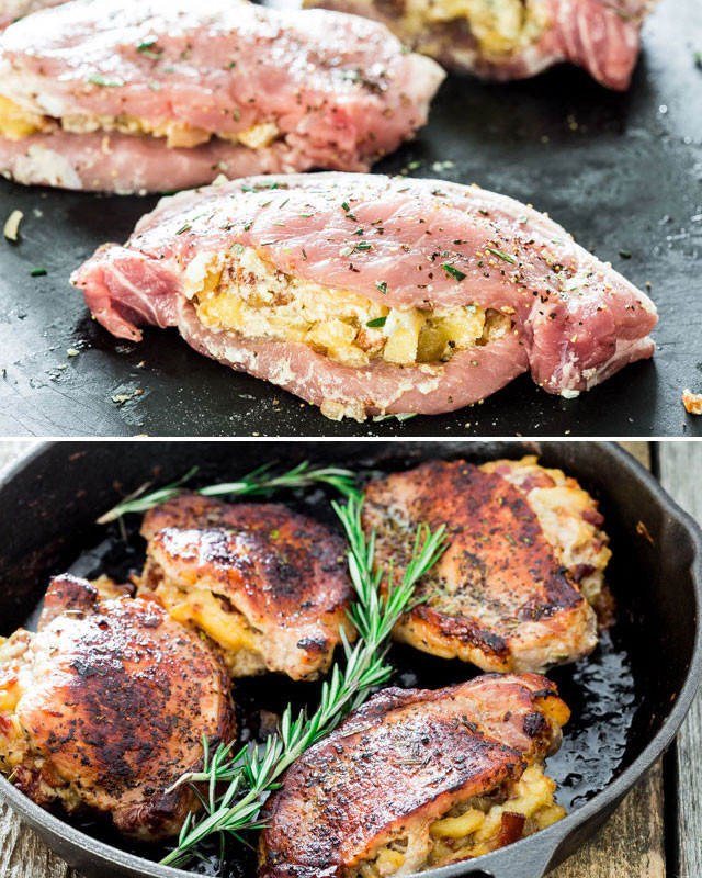 Pork Chops And Stuffing
 stuffed pork chops with apples