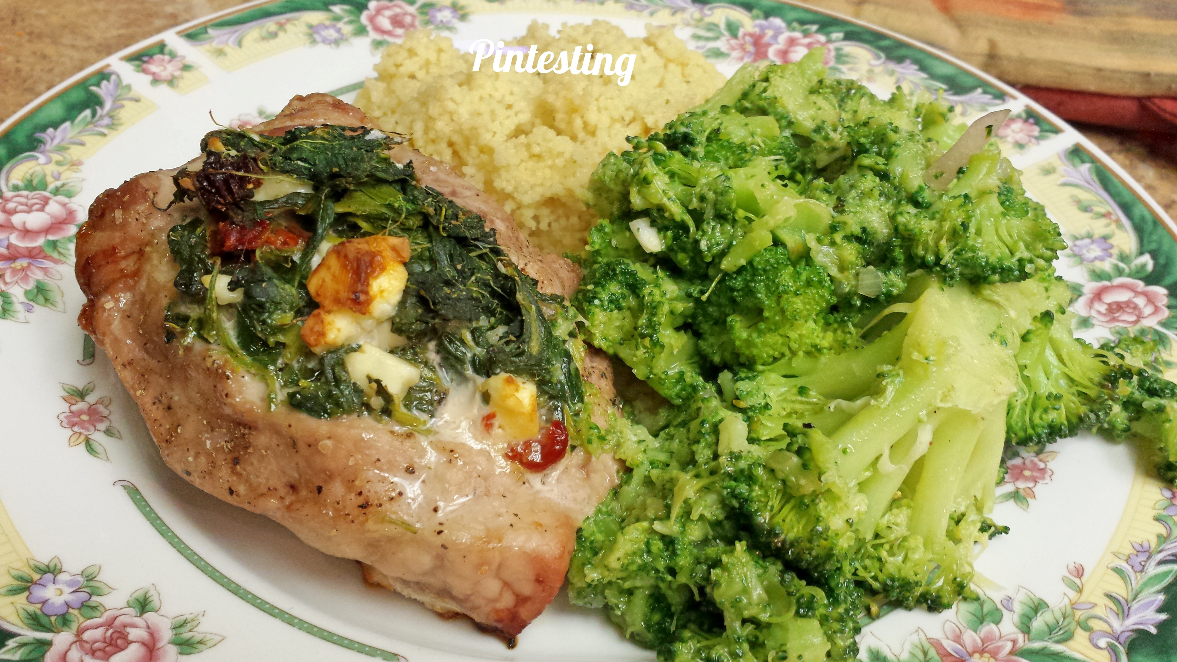 Pork Chops And Stuffing
 spinach stuffing for pork chops