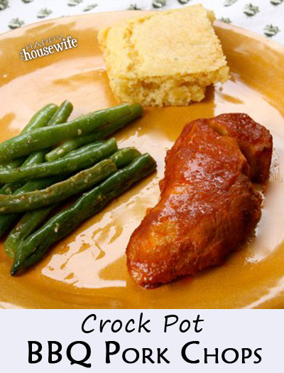 Pork Chops In The Crock Pot
 BBQ Pork Chops Slow Cooker The Happy Housewife™ Cooking