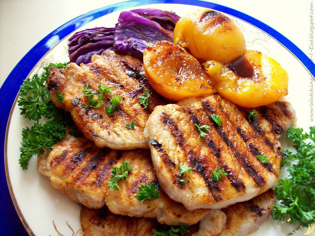 Pork Chops On George Foreman Grill
 Watching What I Eat Grilled Pork Chops Peaches & Cabbage