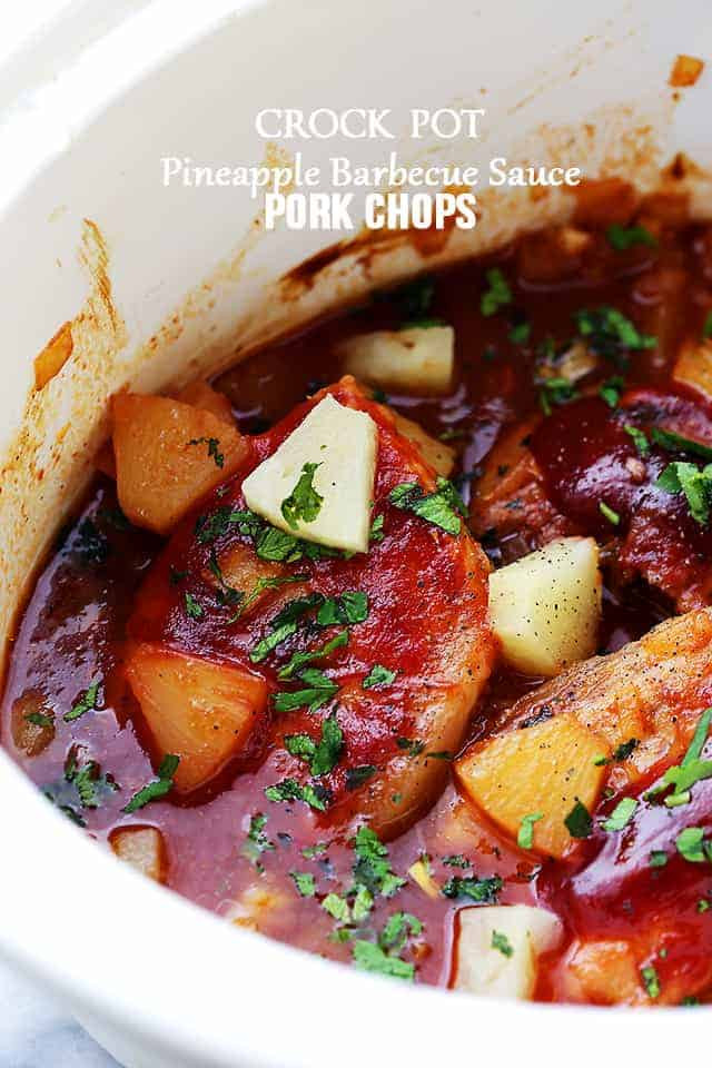 Pork Chops Recipes In Crock Pot
 Crock Pot Pineapple Barbecue Sauce Pork Chops Recipe