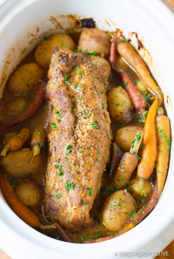 Pork Loin Roast Recipe Slow Cooker With Vegetables
 Crock Pot Pork Loin with Ve ables A Spicy Perspective