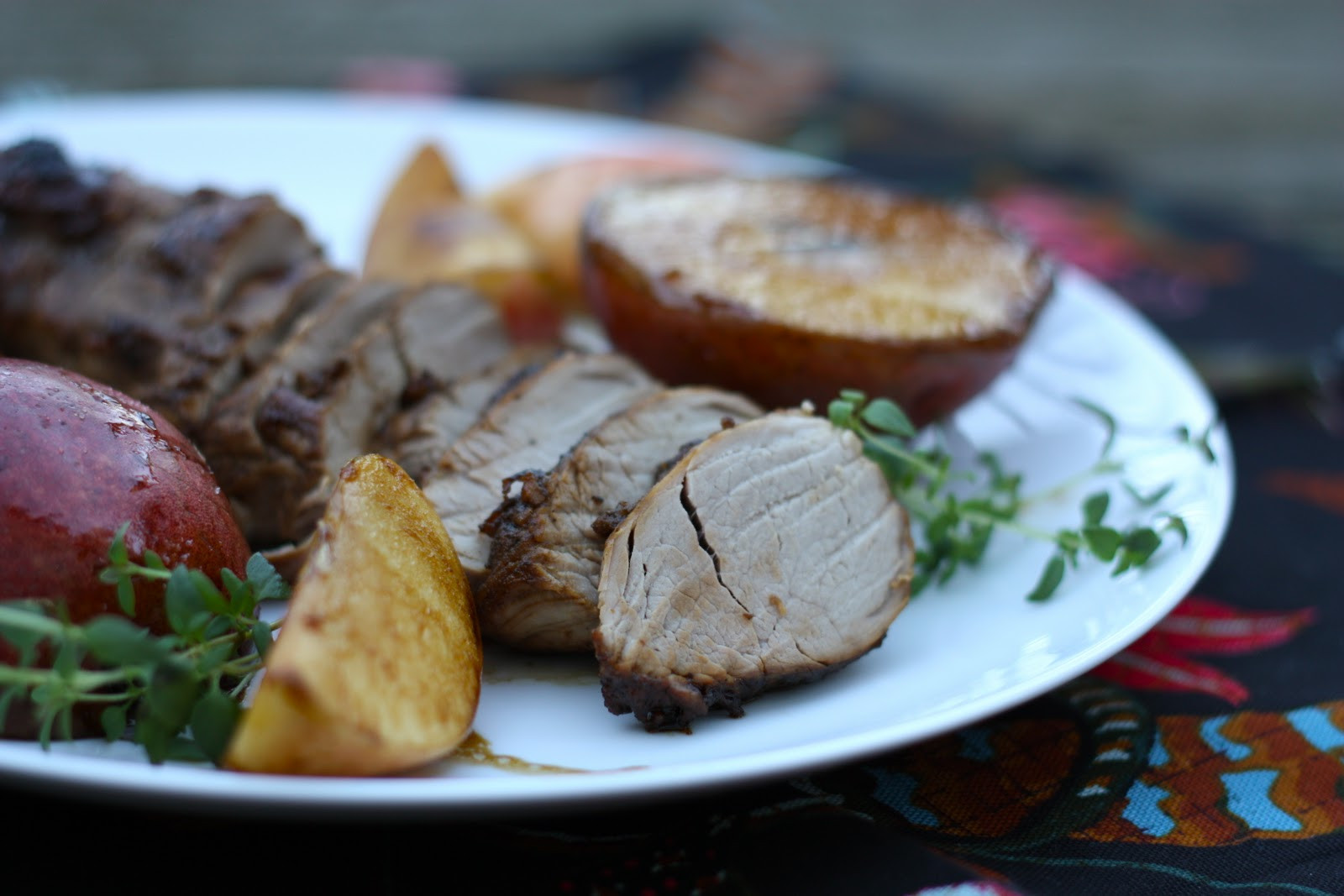 Pork Loin With Apples
 eats and beats Menu Roasted Pork Loin with Apples and Pears