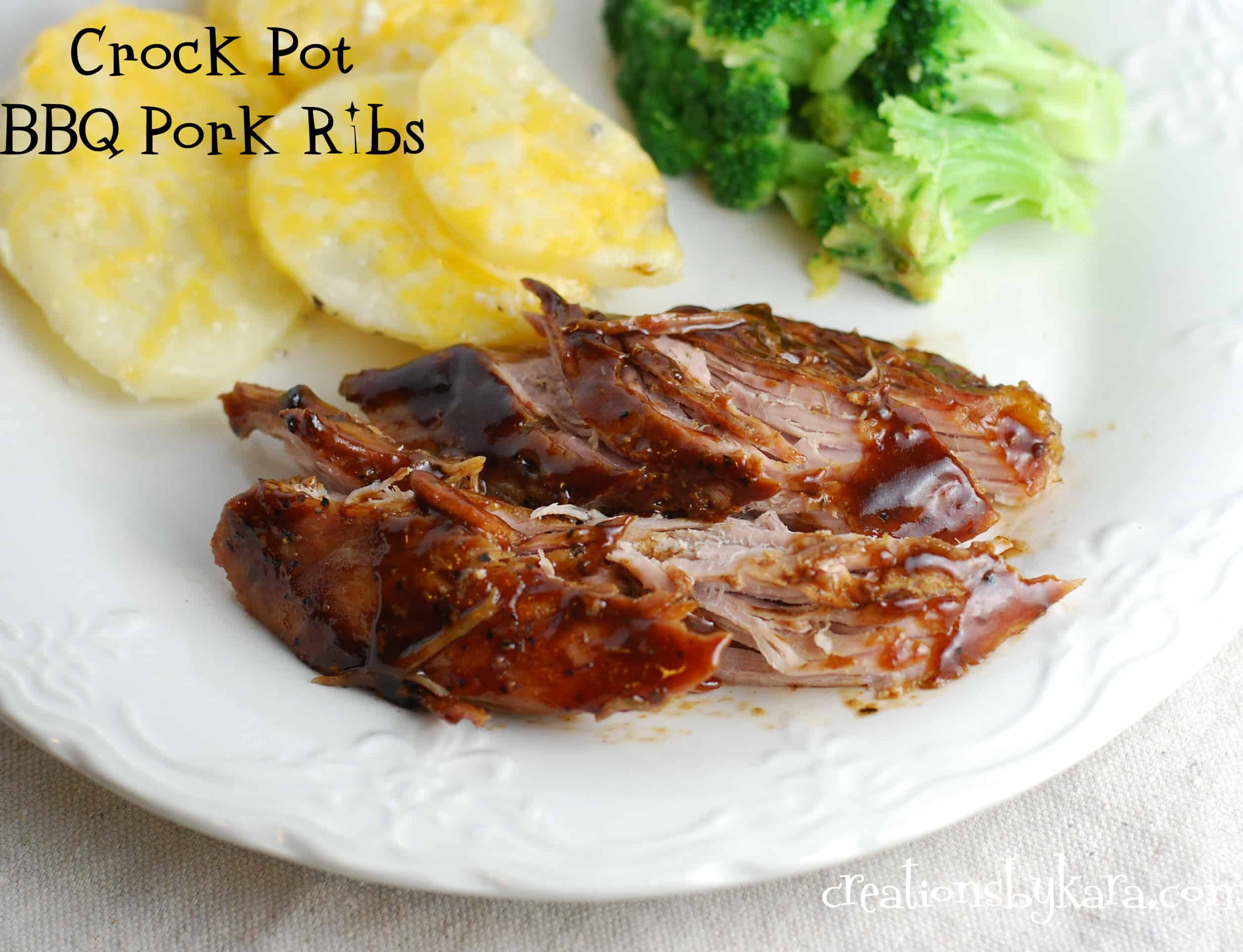 Pork Ribs In Crock Pot
 Crock pot BBQ pork ribs