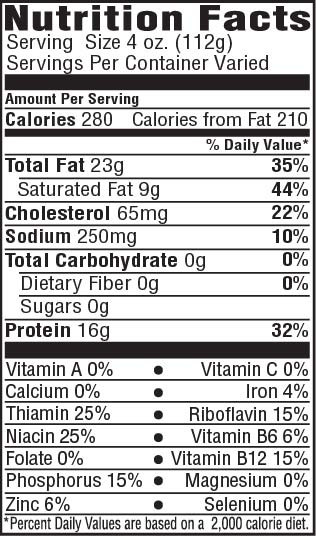 Pork Ribs Nutrition
 Tender Choice Spare Ribs