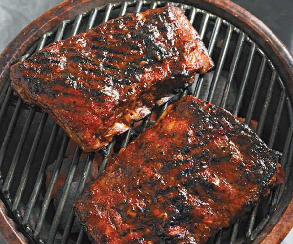 Pork Ribs On Gas Grill
 Grilled Spareribs with Maple Chipotle Glaze Recipe