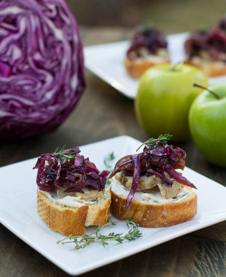 Pork Tenderloin Appetizers
 Pork Tenderloin Crostini with Sweet and Sour Red Cabbage