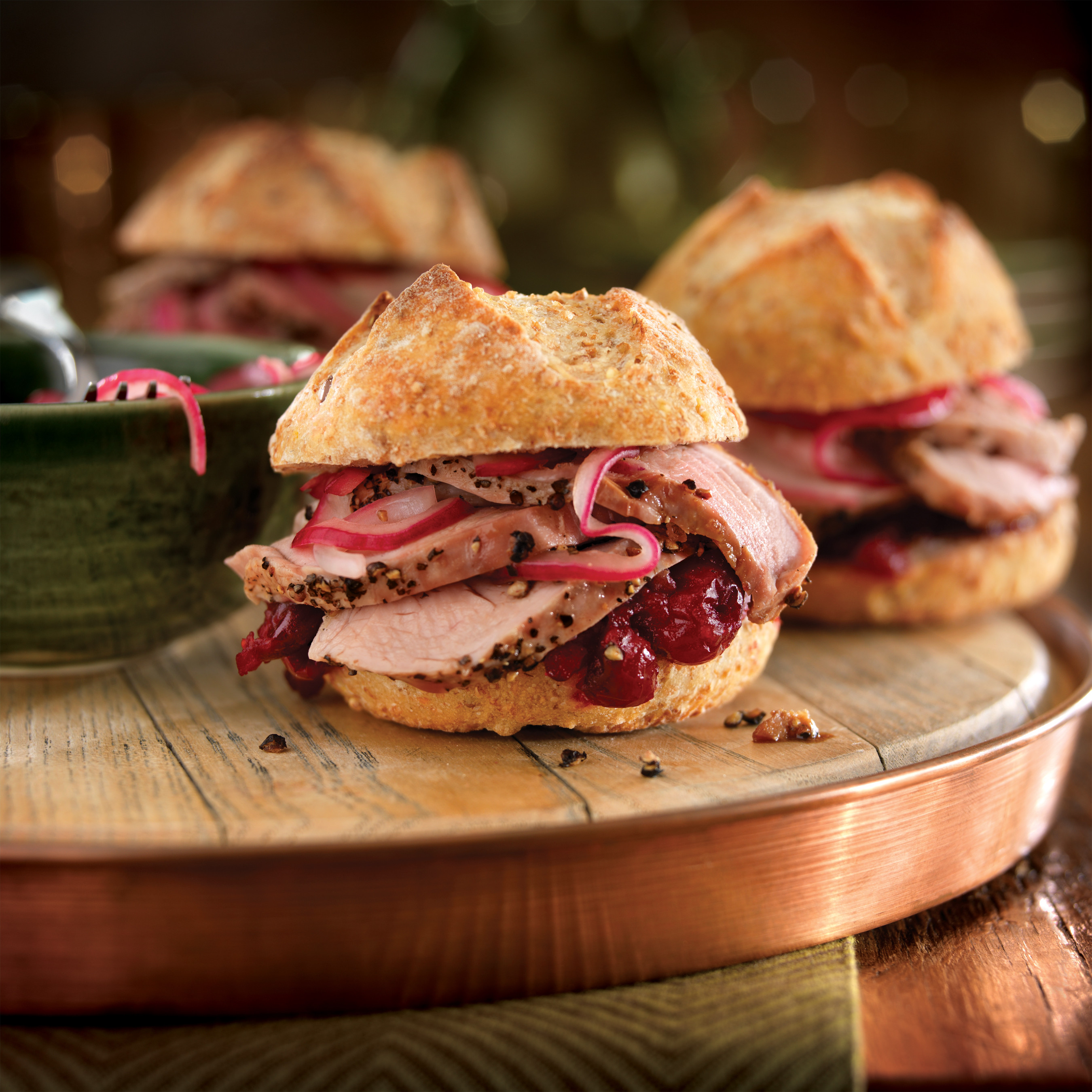 Pork Tenderloin Sliders
 Roast Pork Tenderloin Sliders with Cranberry Sauce and