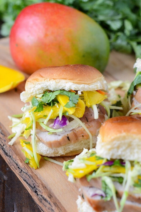 Pork Tenderloin Sliders
 Pork Tenderloin Sliders with Spicy Mango Slaw