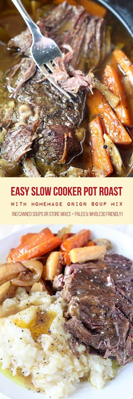 Pot Roast With Onion Soup Mix
 Slow Cooker Pot Roast with Homemade ion Soup Mix