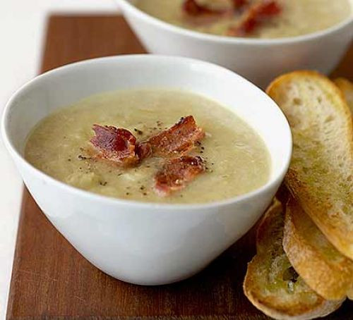 Potato And Bacon Soup
 Leek bacon & potato soup recipe