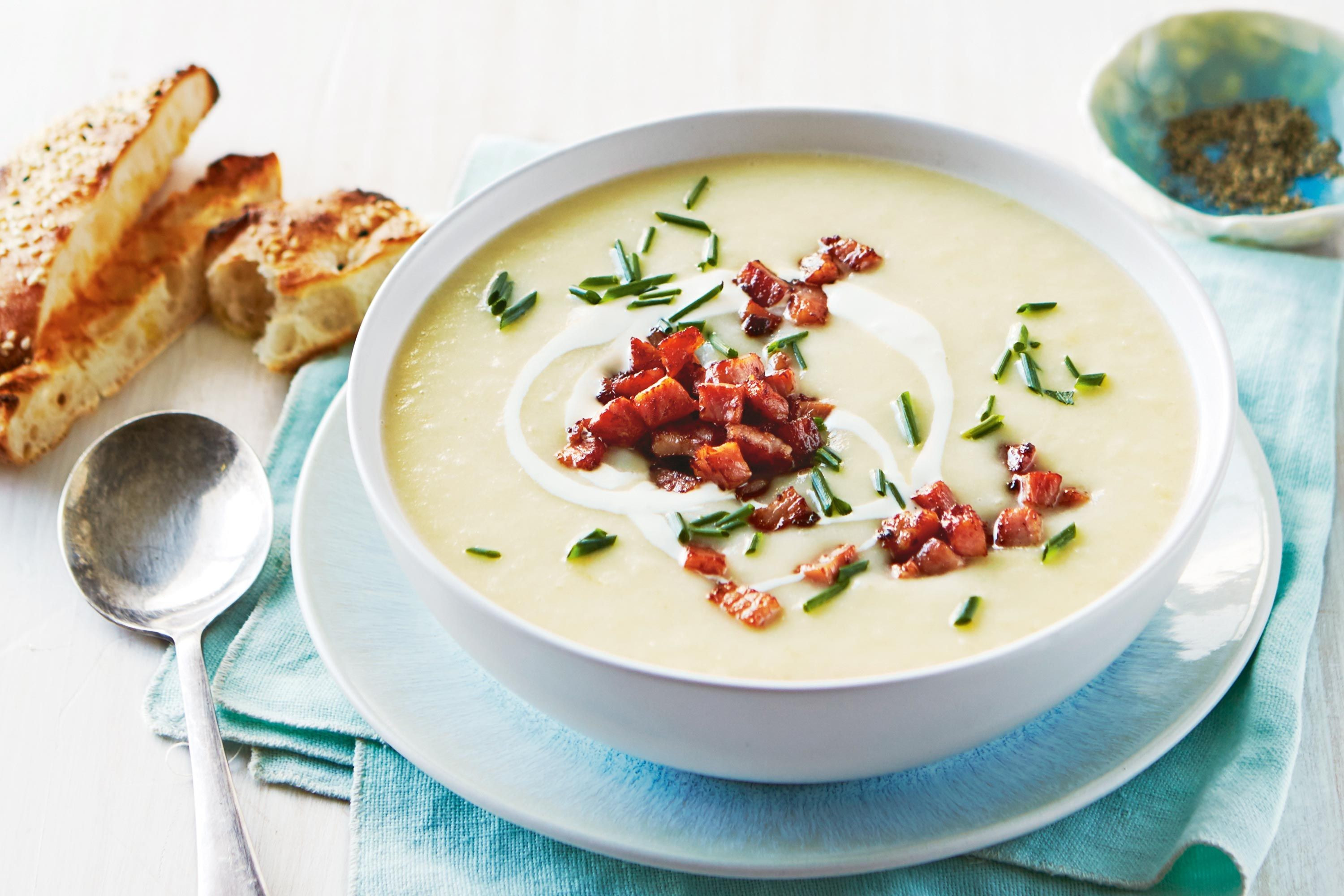 Potato And Bacon Soup
 creamy chicken potato and leek soup