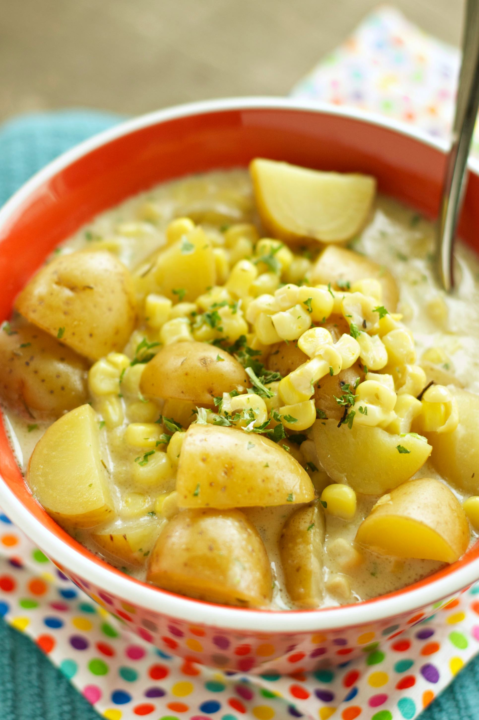 Potato And Corn Chowder
 Slow Cooker Corn and Potato Chowder Slow Cooker Gourmet