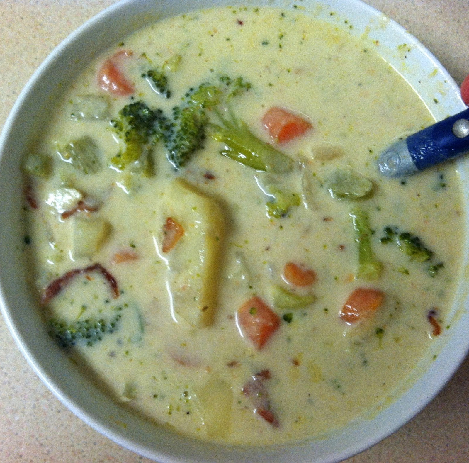 Potato Broccoli Soup
 Taste and See Potato Broccoli Soup with Bacon and Parmesan