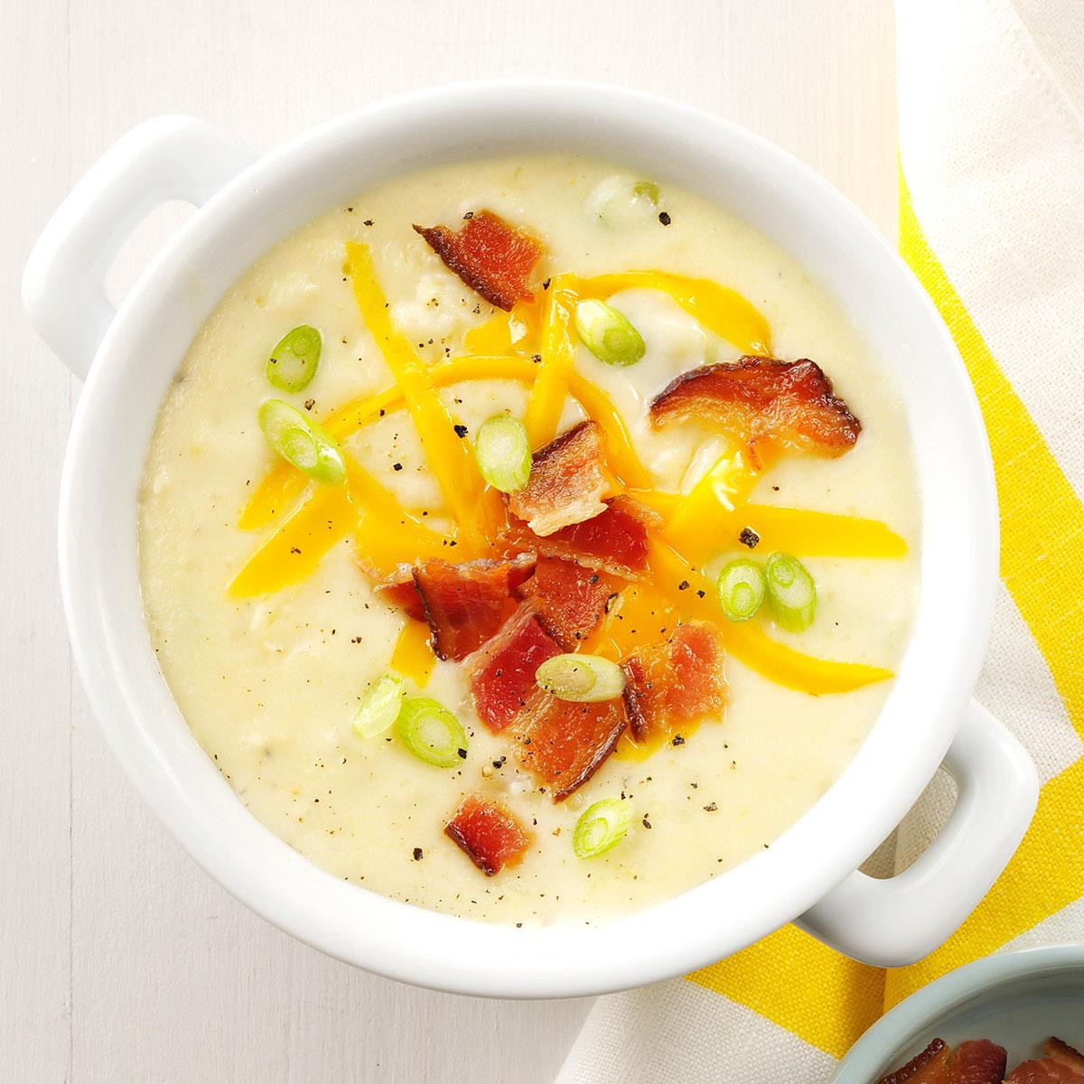 Potato Cheddar Soup
 Baked Potato Cheddar Soup Recipe