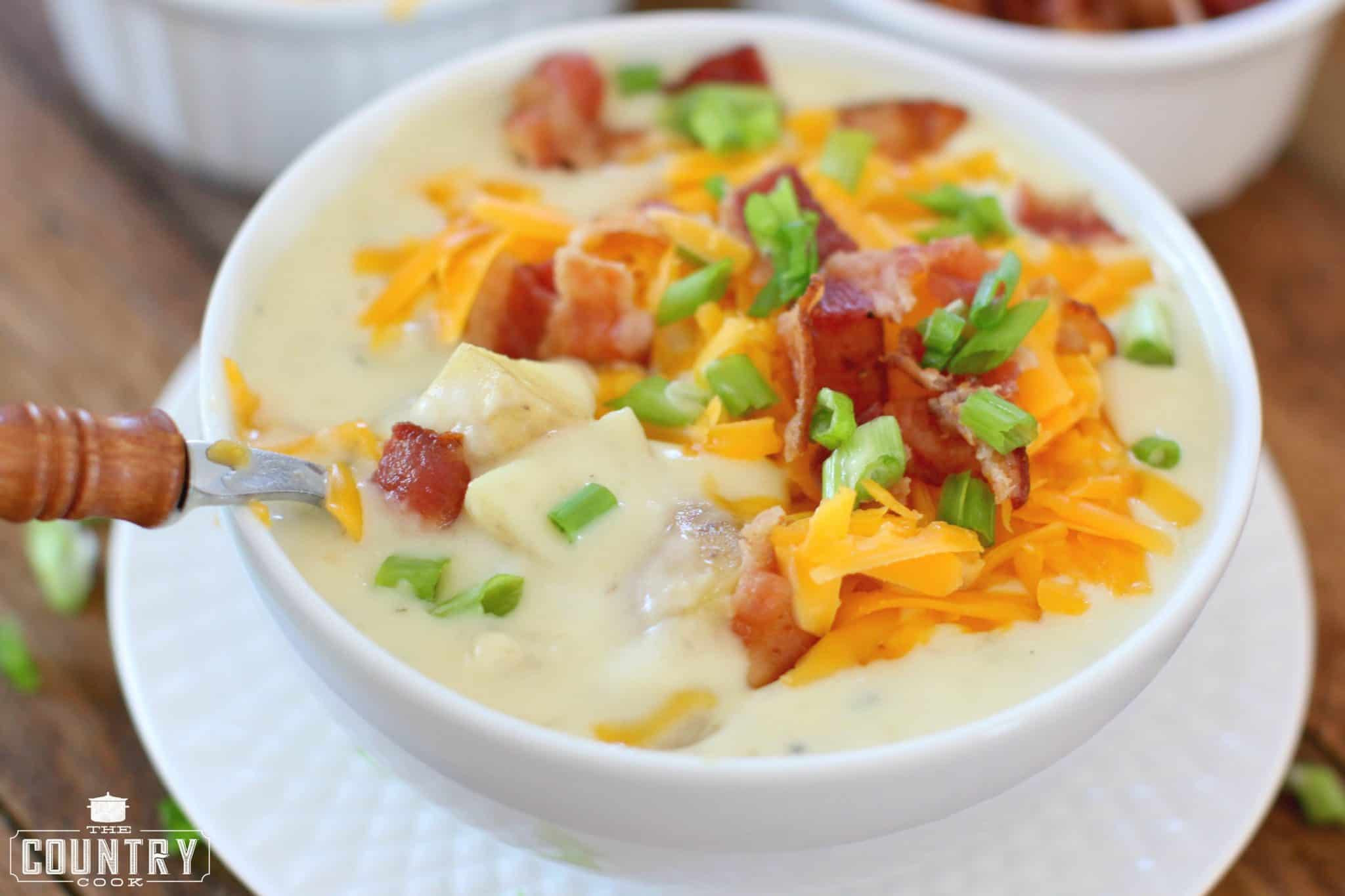 Potato Cheddar Soup
 Crockpot Cheddar Bacon Ranch Potato Soup The Country Cook