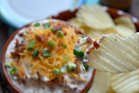 Potato Chip Dip
 Loaded Baked Potato Chip Dip for Game Day Stop Lookin