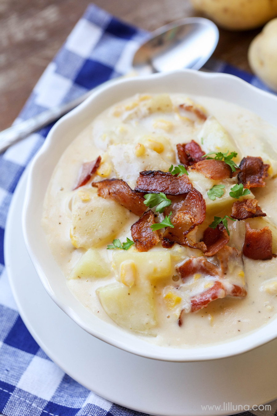 Potato Corn Chowder
 Bacon Potato Corn Chowder Lil Luna