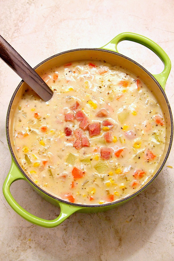 Potato Corn Chowder
 Ham Potato and Corn Chowder Recipe Crunchy Creamy Sweet