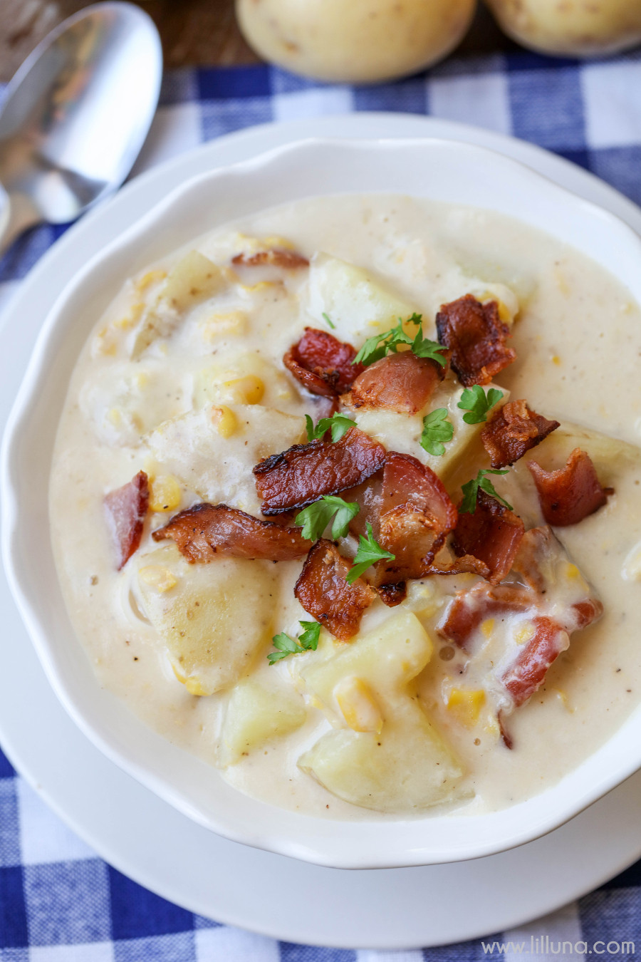 Potato Corn Chowder
 Bacon Potato Corn Chowder Lil Luna