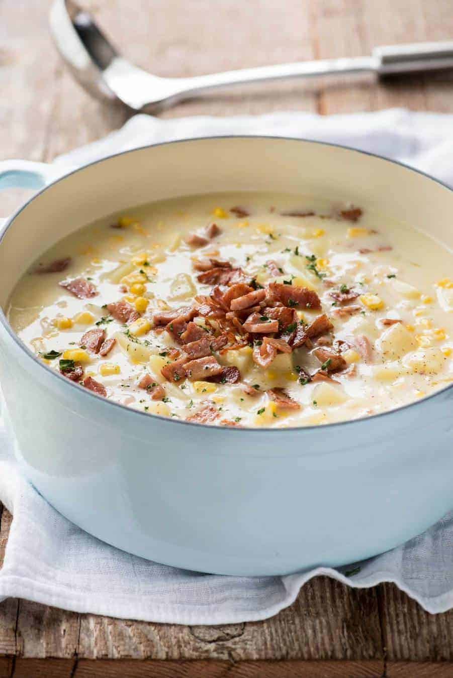 Potato Corn Chowder
 Ham Potato and Corn Chowder