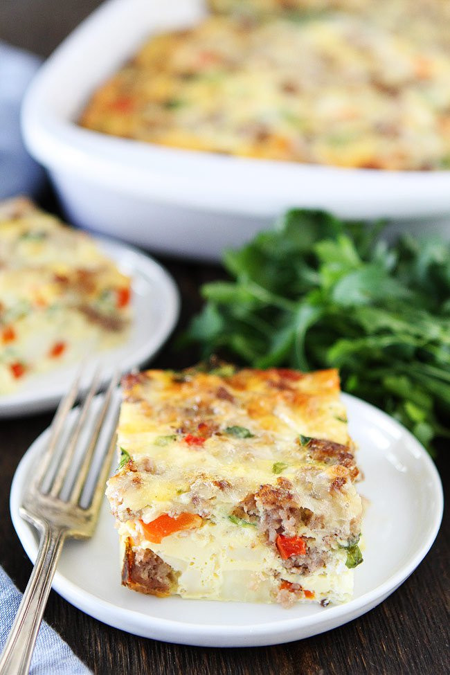 Potato Egg Casserole
 potato and egg casserole with chorizo and red peppers